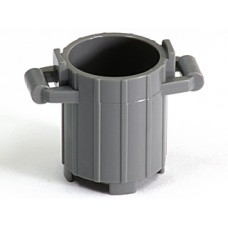 Part 2439 Dark Bluish Gray Container, Trash Can with 2 Cover Holders 